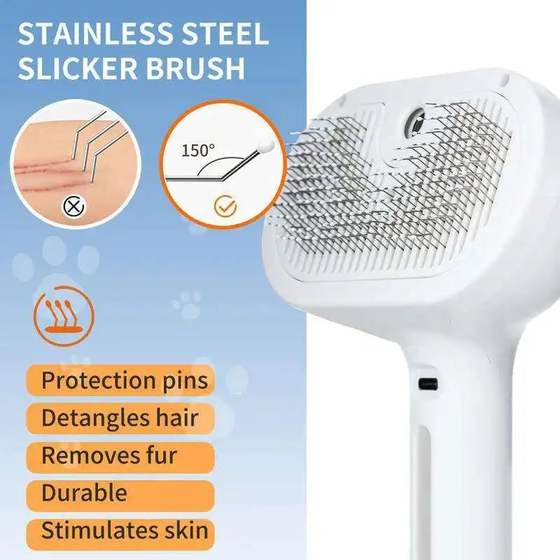 3-in-1 Electric Pet Grooming Brush – Detangle & De-Shed